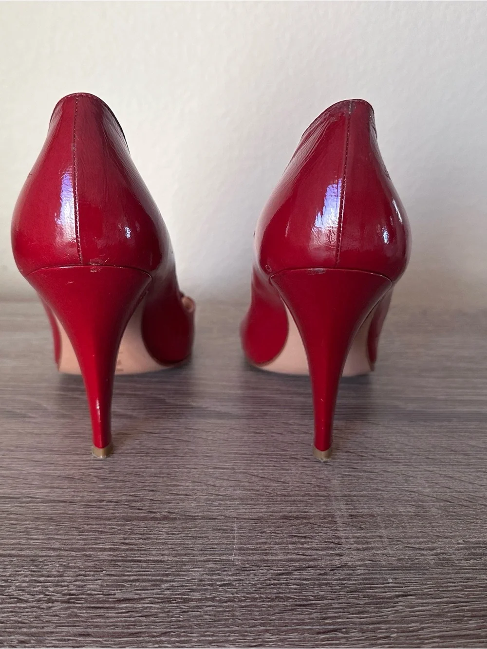 Vintage Sigerson Morrison Size 6.5 Red Patent Leather Pointed Toe Stiletto Heels